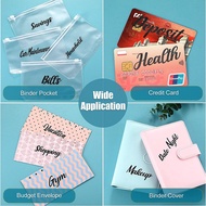 A6 Binder Pockets Zipper Folders with Cash Envelope Labels Stickers Budget Envelopes Labels for Budg