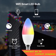 🌠 Tuya Smart Wifi LED Bulb E14, RGB Dimmable Light Bulb 4W, , Work with Alexa Echo Google Home Assistant, No Hub Require