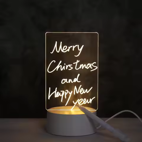 DIY Notepad LED Drawing Board Glowing Acrylic Message Board With Pen Erasable Children's Drawing Let