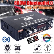 Hot ! 800W 12V 220V 2 Channel HIFI Audio FM Radio Amplifier bluetooth Stereo Power Amplifiers For Car Home Theater