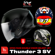 MT Helmets Thunder 3 SV JET Open Face Double Visor Helmet Sun Visor Topi Kepala