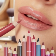 Free Sharpener: DAVIS Lip & Eyeliner Stick, Waterproof Matte, Nude Brown, Dual-Purpose Pensel Bibir 