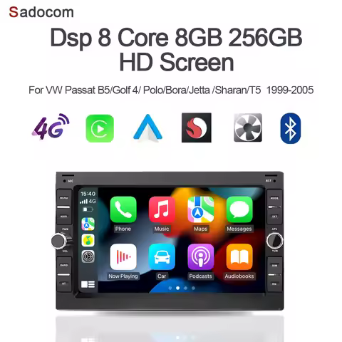 CarPlay 7'' Android 14.0 Car Player 8+128G rom Radio car radio For VW Passat B5 MK4 Jetta Golf Polo 