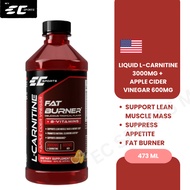EC Apple Cider Vinegar + L Carnitine Fat Burner Weight Loss Supplement - Lose Weight Slimming 473 ML