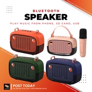 Portable Bluetooth Mini Speaker Karaoke Microphone Radio Wireless Cute Pink Blutooth Speker BS32D