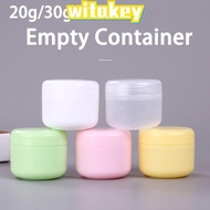 WITAKEY 2pcs Makeup Jar, Plastic 20g 30g Face Cream Jar, Round Bottom Colorful Refillable Travel Bot