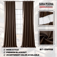 B7 Ready Made Curtain 1000%Blackout Siap Jahit Langsir(Cangkuk / Hook)Langsir RAYA Kain Tebal 100%Polyester Blackout