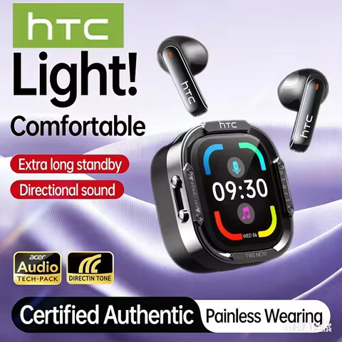 HTC NE70 Bluetooth Earphones Touch Screen TWS in-Ear Wireless Headphones AI Translator Noise Reducti