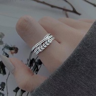 [Purple Heart Heart] Jewelry 925 Silver Money Winding Ring Opening Adjustable Couple Ring Men Women 