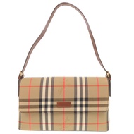 近新 Burberry Vintage Check Shadow Horse 帆布和皮革米ブラウン單肩包 1213 [二手] BURBERRY