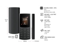 Điện thoại bàn phím Nokia 105 4G Pro  Hỗ trợ 2 Sim và 2 Sóng 4G Pin 1450 mAh Trâu Và Cực Bền Full Bo