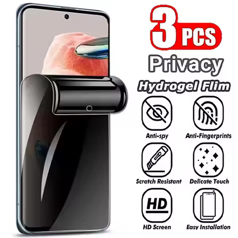 3Pcs Privacy Hydrogel For Xiaomi 17 Ultra Redmi Turbo 5 Max Note A3 Pro 15C Screen Protector Film Fo
