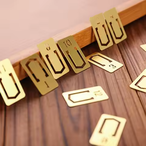 12pcs Copper Bookmark Retro Brass Metal Bookmarks For Midori Traveler's Notebook Monthly Planner Acc