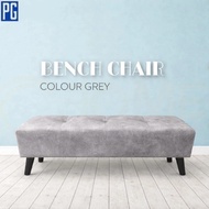 PG HOME:-Sofa bench 4 Feet High Quality Long Stool Bench Chair Marble Velvet Sofa  Living Room (Grey