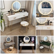 Nordic Dressing Table Makeup Meja Mekap Solek with LED mirror Modern Design Scandinavian IKEA