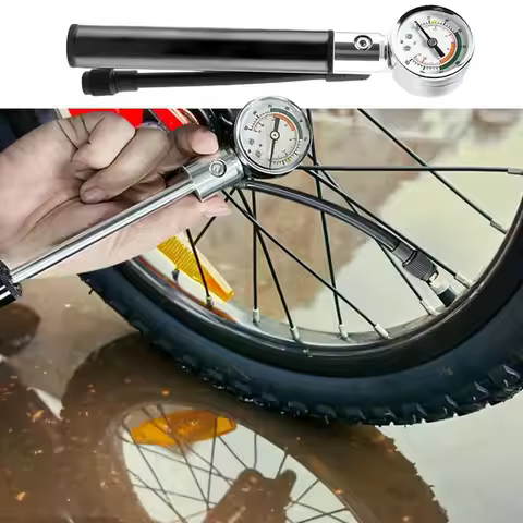 Bikes Tire Pump Aluminum Alloy Bicycles Tire Pump With Tire Pressure Gauge High Pressure Inflator Pu