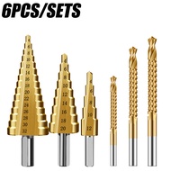 CASTA Set Mata Bor Langkah 3-12 / 4-12 / 4-20 mm & Bor Gergaji 3-8 mm HSS Titanium Kombinasi untuk B