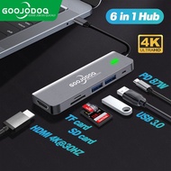 Goojodoq 6 In 1 Usb Type C Hub Cart Reader Adapter Hdmi Usb C Para Usb 3.0