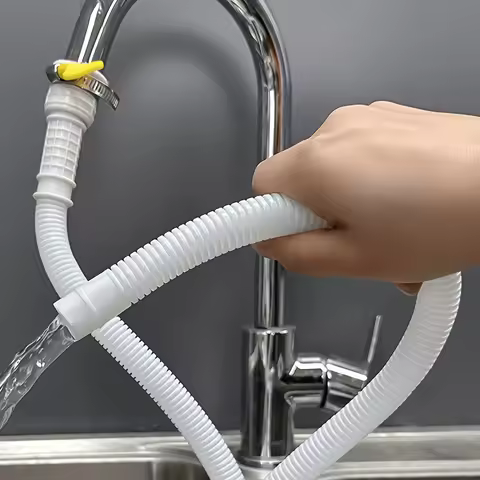 0.5/1/2m Multi-Purpose Water Pipe - Durable Plastic Material, Flexible, and Space-Saving Design