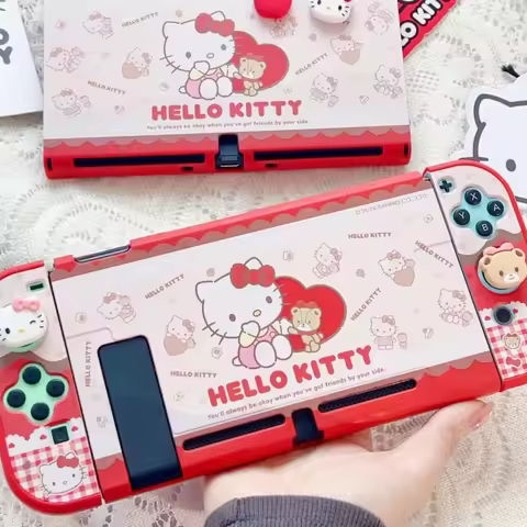 Sanrio For Switch 2 OLED Dockable Protective Case Sanrio Themed Hello Kitty Cinnamoroll Pom Pom Puri