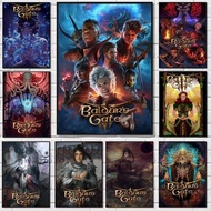 Popular Pretty Game B-Baldurs G-Gate 3 Poster High Quality Dorm Living Room Aesthetic Wall Decoratio