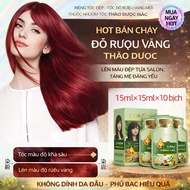 [ WINE RED ] HAIR DYE SHAMPOO | Box of 10 Packs | SALON STANDARD COLOR
