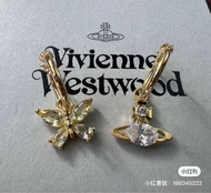 [現貨在台］Vivienne Westwood 西太后蝴蝶土星金色蘋果綠不對稱搖搖耳環 新品 下標前請先詢問