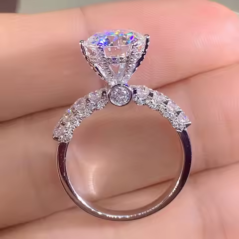 925 Sterling Silver Wedding Rings for Women AAA Cubic Zirconia Fashion Lady's Finger Accessories Jew