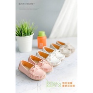 Fufa Shoes [Fufa Brand] Feiyu Liu Bowknot Children Style Peas Shoes-White/Pink/Apricot 3312