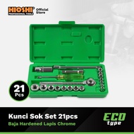 HIOSHI 21 pcs socket Wrench/ socket Set socket/ 3-hole/ 8" 3/ 8 inch 21mm spark plug wrench/