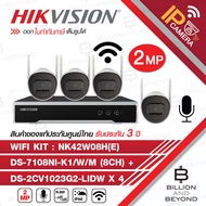 HIKVISION NK42W08H (E) IP WIFI KIT : DS-7108NI-K1/W/M + DS-2CV1023G2-LIDW (2.8mm) x 4 + สาย LAN 1 M.