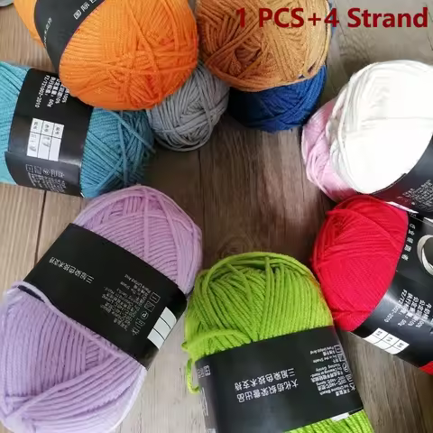 Organic Cotton Yarn 4ply Baby Milk Knitted Yarn For Craft Sweater Hat Dolls Scarves 1 Ball 50g Soft 