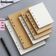 AOMSOM 80Sheets Notebook Refill Paper, Horizontal Line/Blank Kraft Paper Loose Leaf Paper, Durable A