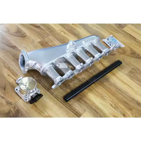 KUNGFU PERFORMANCE CNC 2JZ GE Billet Intake Manifold Fuel Rail Throttle Body 90mm Injector parts and