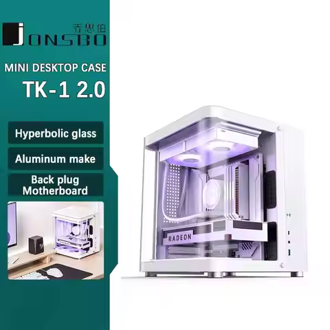 JONSBO TK-1 V2.0 mini desktop chassis Hyperbolic Sea View Room MATX Case Aluminum Alloy Case/240 Wat