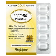California Gold Nutrition, LactoBif Probiotics, 5 Billion CFU, 10 VegCap/30 Billion CFU, 60 VegCap/1