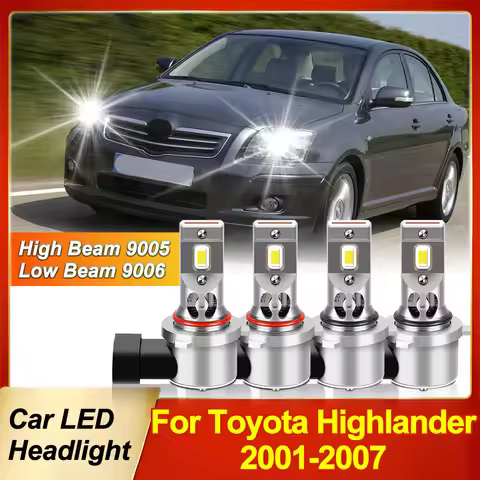 High-Power LED Headlight High Low Beam 50000LM Bright For Toyota Highlander 2001 2002 2003 2004 2005
