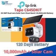 TP-Link Tapo C645D KIT 2K 3MP Dual Lens Solar Cam – 2.4/5GHz WiFi 10000mAh Battery – 360° Pan/Tilt A