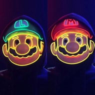 Mario Mario Mario led Cold Light Glowing Mask Cartoon Game Anime Masquerade Party Show el