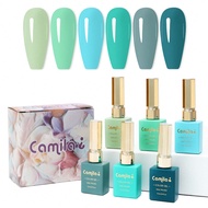 Bộ sơn móng tay gel xanh Camila 6 màu 12ml 0,41oz Sơn móng tay gel xanh nhạt Evergreen Olive Bộ mùa 