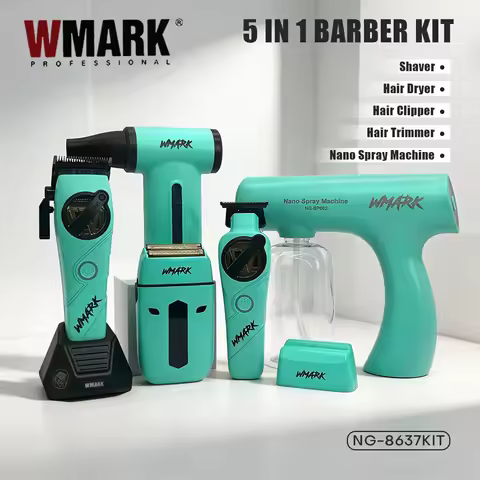 WMARK Hair Trimmer 5 in 1 Barber KIT Professional Shaver Hair Dryer and Spray Bottle Adjustable Hair