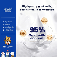 vetwish 95% Pet Formula Goat Milk Powder 200g Lactose Free For Cats & Dogs 宠物羊奶粉 Susu Kucing Susu An