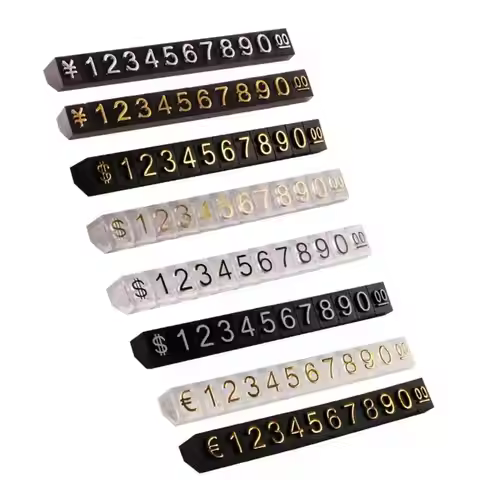 9X6mm Combined Price Tag Euro Dollar Number Digit Cubes Stick For Clothes Phone Laptop Jewelry Showc