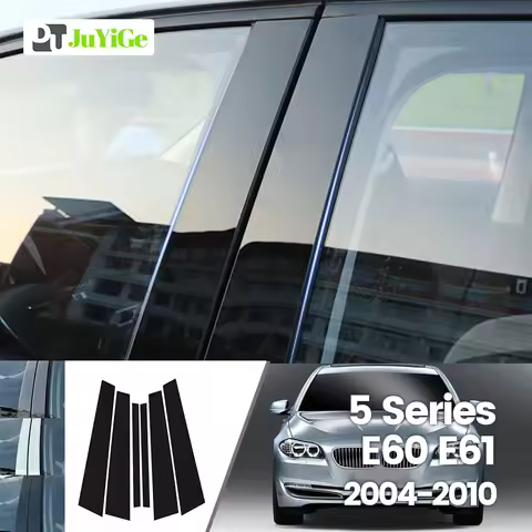 For BMW 5 Series E60 E61 2004-2010 2005 2006 2007 Bright Black Carbon Fibre Window Door B C Sticker