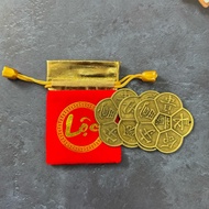 [ feng shui ] Lucky bag and 3 apricot flower coins sewn in feng shui