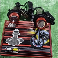 RUBY Mini 2-Color Peacock Tail Bi-Spherical Led Headlight <Price for 1 Light> Specialized in Cars an