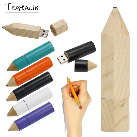 Maple Wood Pencil USB Flash Drives 8GB 16GB 32GB 64GB 128GB 256G Wooden Pendrive USB 2.0 Flash Memor