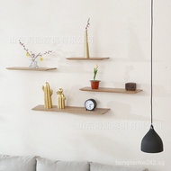 Nordic Single-Slot Shelf All Solid Wood Wall-Mounted Storage Rack Wall Hanging Living Room TV Wall B