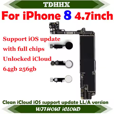 Fully Tested Mainboard For iPhone 8 Motherboard with Touch ID Good Working Well Good Plate Cleaned i