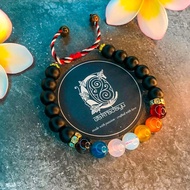 CAKRADAYU Tridatu Cakra Bracelet 7 Crystal Onyx Stone - Chakra Energy Bracelet